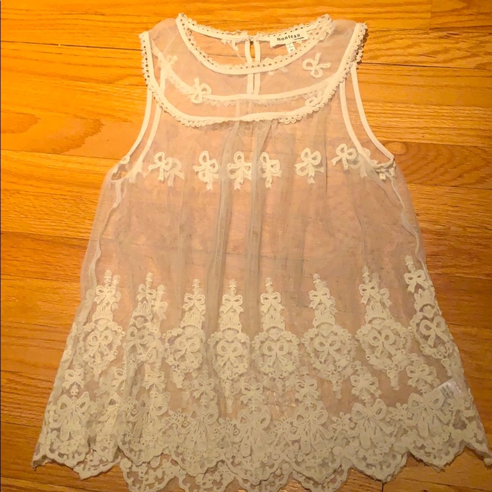 Monteau lace and mesh top